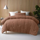 Accessorize Seersucker Tobacco 3 Piece Comforter Set Queen V442-HIN-COMFORTER-SEERSUCKER-TABACCO-QS