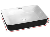 Cefito Bathroom Basin Ceramic Vanity Sink Hand Wash Bowl 48x37cm CB-037-MAT-WH-BK