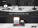 3-in-1 Wireless Charging Station with Alarm Clock V1263-JX-5005
