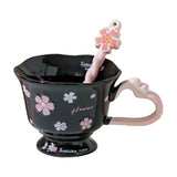 Heart Handle Ceramic Mug, 4.53In Floral Coffee Cup, Gift Box Included, Gift Box Set for Mothers V1369-AZ3-W-10481