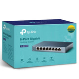 TP-Link TL-SG108 8-Port Gigabit Desktop Switch Steel Case Fanless 11.9Mpps Support 802.1p/DSCP QoS1 V1202-V2-NWTL-SG108