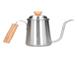 650ML Drip Coffee Pot Stainless Steel Long Gooseneck Spout Coffee Kettle with Wooden Handle V1294-YM0901-3118210172311