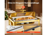 Roll Top Chafing Dish Buffet Complete Set, 9Qt Stainless Steel Chafer with Full Size Pan, Rectangle V952-ZFXQFGK1JTJSEAIBSV0