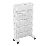 White Storage Organizer Shelf Removable Plastic Movable Bookshelf for Home Study Room 5 Layer V1294-YM0703-3112230036911