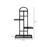 SOGA 2X 4 Tier 5 Pots Black Metal Plant Stand Flowerpot Display Shelf Rack Indoor Home Office Decor FPOTH02X2