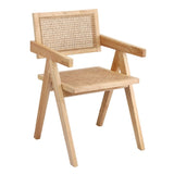 Artiss 1x Dining Chair Wooden Rattan Seat Rubber Wood Frame DINC-L-RAT-WD