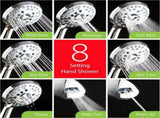 AquaCare As-Seen-On-TV High Pressure 48-setting Rain & Handheld 3-way Shower Head Combo - Anti-clog V1258-DP02-WO-685