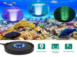 Aquarium Bubble Light LED Fish Tank Bubbler Light, Remote Controlled Aquariums Air Stone Disk Lamp V1107-134-95706