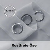 1 Pair Water Resistant Sheer Eyelet Curtains for Outdoor, 140x250cm, Gray V1188-MS-325-0456
