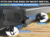 Landhoow 2 Pack RV Bumper End Cap, 4" Aluminum Square Camper Bumper Cover Plug with No Insect Vent V1258-DP02-C-756