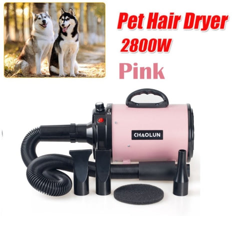 Pet Dog Cat Hair Dryer Grooming Blow Speed Hairdryer Blower Heater Blaster 2800W pink V201-W12080621