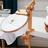 360&deg Rotating Cross Stitch Stand, Hands-Free Embroidery Frame with 15cm & 20cm Hoops, for Cross V1107-120-78616-WOO-EMBROIDERYSTAND