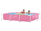 Intex Rectangular Metal Frame Pool 220 x 150cm - Pink 28266AU