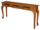Queen Anne 3 Drawer Sofa Table - Light Pecan V199-ST003QALP