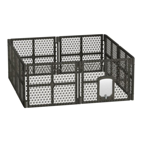 i.Pet Dog Playpen Enclosure 8 Panel Pet Fence Plastic Play Pen PET-DOGPLAYPEN-PL-8-BR