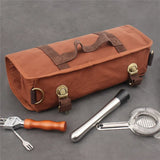 Travel Bartender Canvas Tool Bag, Professional Bar Tool Organizer for Home Cocktail Making and V1237-MS-724-105