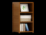 Bamboo Adjustable 3-Shelf Bookcase Display Storage Rack Stand for Living Room, Bedroom, Office or V63-838201