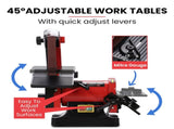 BAUMR-AG Bench Vertical Belt and Disc Sander Combo, 25mm Linisher, 125mm Sanding Disc, Brushless V219-SNDBELBMS45A