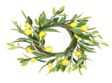 Artificial Lemon Wreath for Front Door Spring Summer Holiday Decoration Indoor Outdoor Use 17.7in V1294-YM0901-210302YF11-2