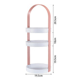 3 Layers Round Storage Rack Integral Handle 3 Layer Storage Round Stand for Bathroom Pink V1294-YM0521-3117230079013