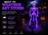 Solar Skeleton Lamp Yard Stake Halloween Decorations Garden Light, 28'' Glow Bones Figurine LED V1107-124-62274-ORG-2PACK