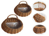 2Pcs Round Hanging Planter Burlap Flower Basket Flower Hanging Basket Wall Hanging Garden Planter V1369-AZ3-W-02590