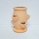 Multi-Pocket Ceramic Tiered Greeneryer Vertical Flower Pot For Succulent Herb Balcony Decor V1369-AZ3-W-14838