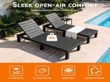 Gardeon Sun Lounge Outdoor Folding Recliner Patio Pool Beach Chair Slatted Black FSL-02-STR-BK