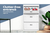 Artiss 2x Shoe Cabinet Storage Organiser 3 Flip Drawer White FURNI-P-SHOE-3D-WHX2