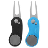 Compact Golf Divot Fixers, Lightweight Aluminum, Foldable Design, Assorted Colors, 2Pcs V1370-AZ4-14379