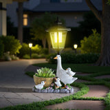Creative Cute Duck Resin Flower Pot Solar Outdoor Light, Courtyard and Garden Decorative V1265-AU-LD-055