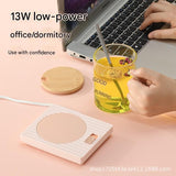 Yellow Coffee Mug Warmer Set with Glass Mug and Lid USB Powered 13W Constant Temperature Heating V888-ELOSUNG543044
