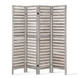 Artiss 4 Panel Room Divider Screen 163x170cm Louver Grey RD-B-4089-4P-GY