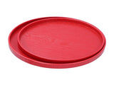 2Pcs/Set Red Round Tray Tea Cup Fruit Dessert Plate Serving Tray for Hotel Restaurant Home V1294-YM0901-3118210229211