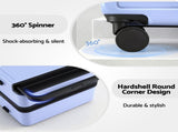 Wanderlite 28" Wide Handle Luggage Suitcase Travel TSA Lock Light Blue LUG-PC-W-28-LB
