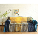 Cotton Single Sofa Blanket, Knitted Fringed Blanket, Double Sided Patchwork, Decorative Warm Blanket V1188-MS-227-2255