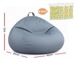 Artiss Outdoor Bean Bag Chair with Filler Splash-Proof Beanbag Sofa for Adults Teens Kids DIY BD-CH-S-GR-3FILLER