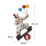 Creative Clown Circus Statues,Interesting Home Decor Resin Sculpture,Handmade Crafts Collectible Art V1370-AZ4-03501
