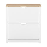 Levede Narrow Shoe Cabinet Organiser Storage Rack Flip-up Drawer 12 Pairs White EA0287-WH-AU