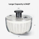 6.4 Qt Salad Spinner Large Lettuce Spinner Plastic Vegetable Fruit Washer, Vegetable Salad V1258-DP02-C-131
