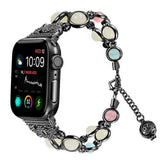Strap Compatible with JW666-For Apple Watch Metal Luminous Beads Strap-Black Luminous Beads 38/40mm V1263-JX-1856