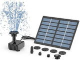 SolarPowered Bird Bath Fountain Pump, 6 Spray Nozzles, 3 m Long Power Cord, 11CM Solar Panel for V1189-LC-HW-00141