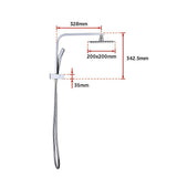 WELS 8" Rain Shower Head Set Square Dual Heads Faucet High Pressure Hand Held V63-828021