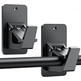 8 Pack Universal Curtain Rod Holders, No Drill Curtain Rod, Self Adhesive Curtain Rod V1107-115-82235-BLK-8PACK
