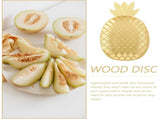 Wooden Serving Tray Large Golden Pineapple for Home Snacks and Fruit Display V1192-AZ-W-21745