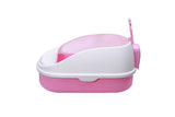 YES4PETS Large Portable Cat Toilet Litter Box Tray with Scoop and Grid Tray Pink V278-MSP-004-PINK-W-ZW-0001