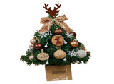 Mini Xmas Tree with Deer Horn Adjustable Light Strings Tabletop Small Destop Decor 50cm Khaki V1294-YM0901-3115240085811