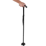 Aluminum Alloy Telescopic Crutches Walking Sticks Outdoor Elderly Cane With Torch V1294-YM0714-3114210162211
