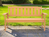 Outdoor Bench, 128 cm, 363 kg Weight Capacity for 2-3 Persons, Weatherproof Plastic Frame with V952-GYZYSLYMSSTBEEBDW001V0