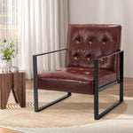 Artiss Armchair Lounge Chair Accent Chairs PU Leather Sofa Brown Metal Frame UPHO-C-ARM-01-PU-BR